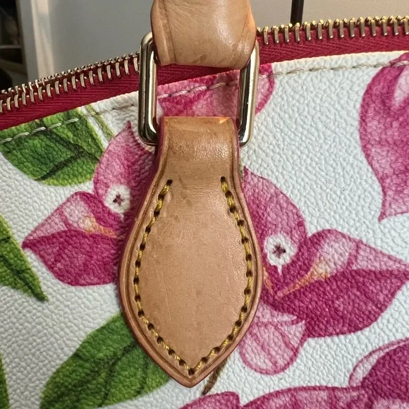 Dooney & Bourke Pink & Green Floral Satchel (includes the shoulder strap) - Picture 7 of 12